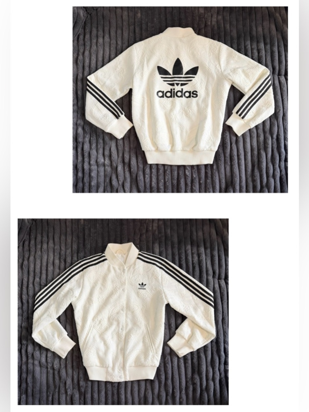 Adidas Originals + UO Lace Jacquard Bomber Jacket, M